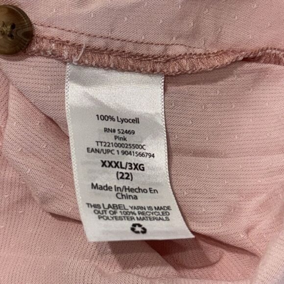 Time And Tru Pink Sleeveless Button-Front Top Womens Size XXXL - Picture 3 of 7